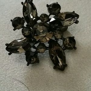 Vintage Smokey Topaz Glass Pin